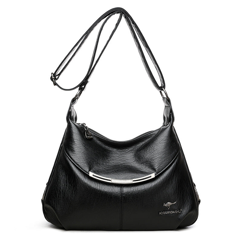 "Elegant & Spacious Soft Leather Shoulder Bag for Women"