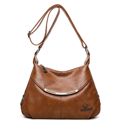 "Elegant & Spacious Soft Leather Shoulder Bag for Women"