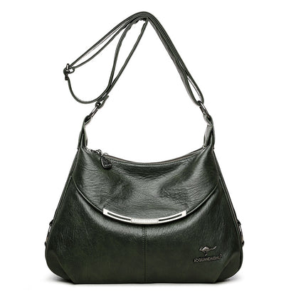 "Elegant & Spacious Soft Leather Shoulder Bag for Women"