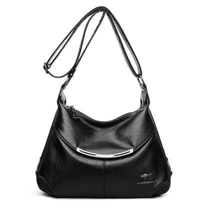 "Elegant & Spacious Soft Leather Shoulder Bag for Women"