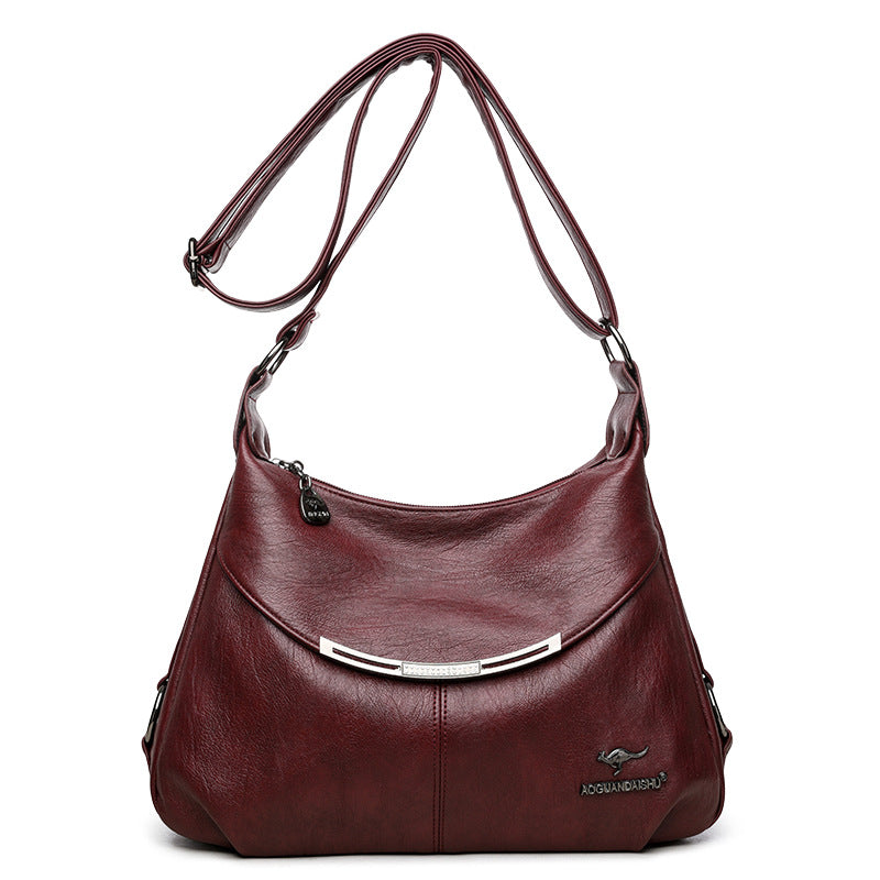 "Elegant & Spacious Soft Leather Shoulder Bag for Women"